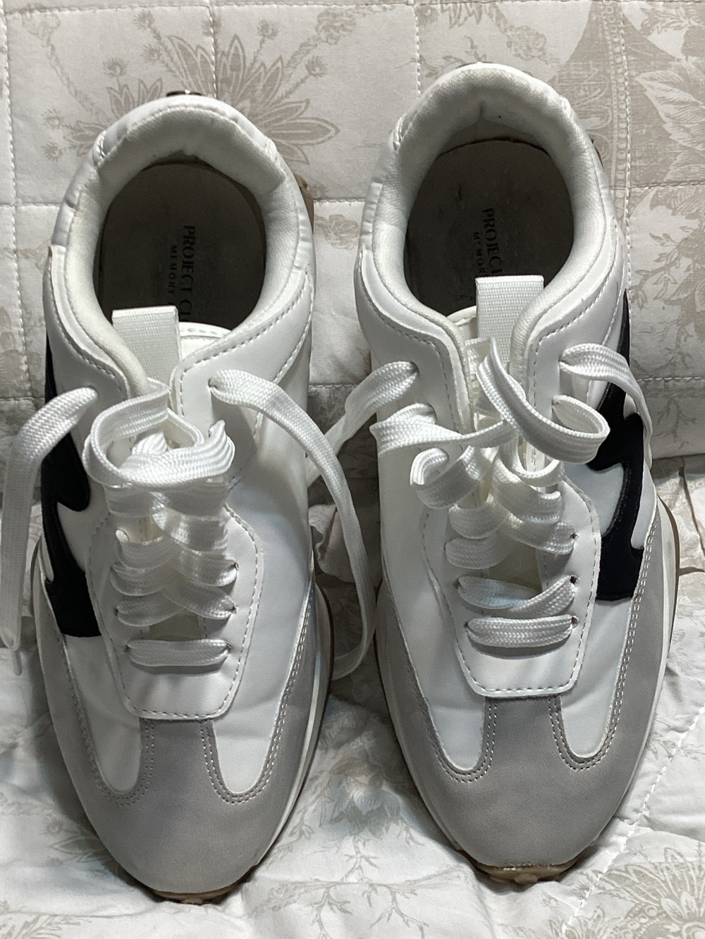 Project Cozy White and Gray Women's Athletic Sneakers